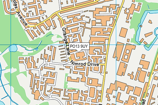 PO13 9UY map - OS VectorMap District (Ordnance Survey) PO13 9UY map - OS VectorMap District (Ordnance Survey)