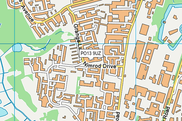 PO13 9UZ map - OS VectorMap District (Ordnance Survey) PO13 9UZ map - OS VectorMap District (Ordnance Survey)