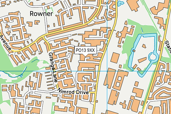 PO13 9XX map - OS VectorMap District (Ordnance Survey) PO13 9XX map - OS VectorMap District (Ordnance Survey)