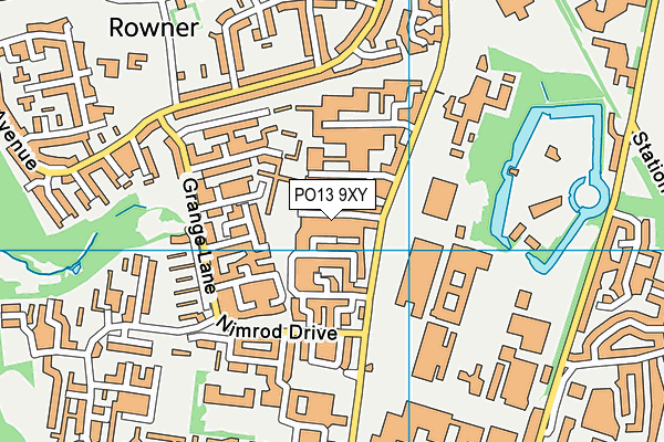 PO13 9XY map - OS VectorMap District (Ordnance Survey) PO13 9XY map - OS VectorMap District (Ordnance Survey)