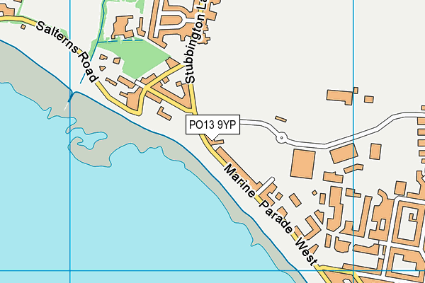PO13 9YP map - OS VectorMap District (Ordnance Survey) PO13 9YP map - OS VectorMap District (Ordnance Survey)