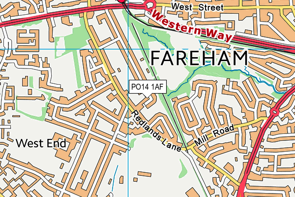 PO14 1AF map - OS VectorMap District (Ordnance Survey) PO14 1AF map - OS VectorMap District (Ordnance Survey)