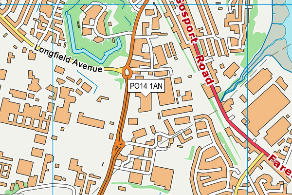PO14 1AN map - OS VectorMap District (Ordnance Survey) PO14 1AN map - OS VectorMap District (Ordnance Survey)