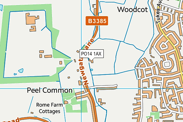 PO14 1AX map - OS VectorMap District (Ordnance Survey) PO14 1AX map - OS VectorMap District (Ordnance Survey)