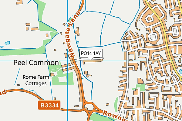 PO14 1AY map - OS VectorMap District (Ordnance Survey) PO14 1AY map - OS VectorMap District (Ordnance Survey)