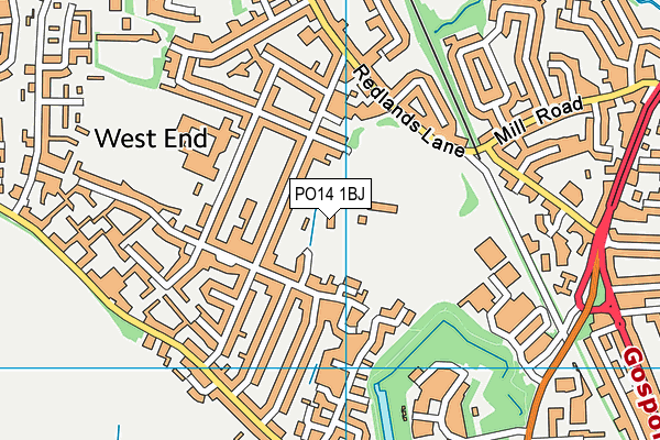 PO14 1BJ map - OS VectorMap District (Ordnance Survey)