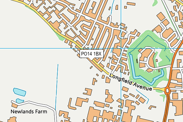 PO14 1BX map - OS VectorMap District (Ordnance Survey) PO14 1BX map - OS VectorMap District (Ordnance Survey)