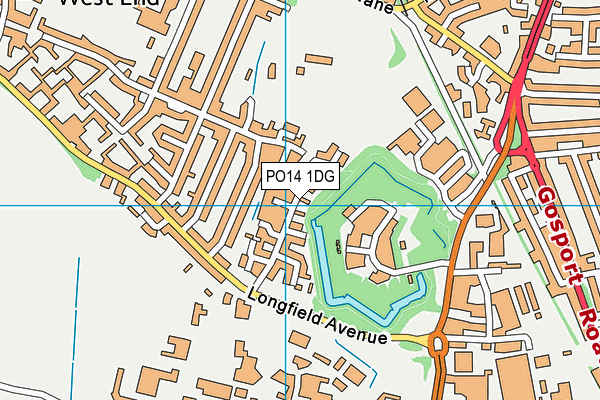 PO14 1DG map - OS VectorMap District (Ordnance Survey) PO14 1DG map - OS VectorMap District (Ordnance Survey)