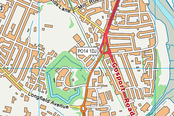 PO14 1DJ map - OS VectorMap District (Ordnance Survey) PO14 1DJ map - OS VectorMap District (Ordnance Survey)