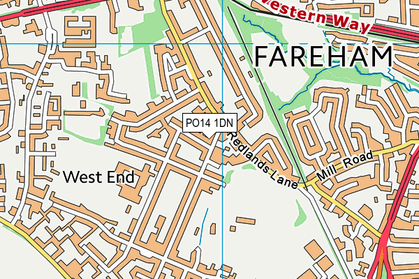 PO14 1DN map - OS VectorMap District (Ordnance Survey) PO14 1DN map - OS VectorMap District (Ordnance Survey)