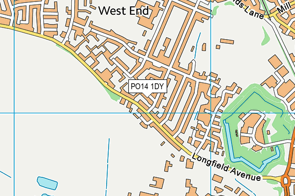 PO14 1DY map - OS VectorMap District (Ordnance Survey) PO14 1DY map - OS VectorMap District (Ordnance Survey)