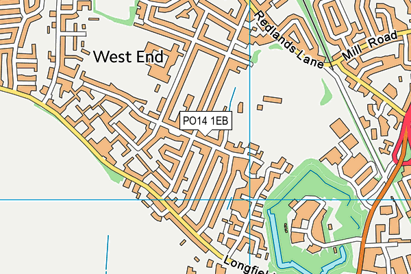PO14 1EB map - OS VectorMap District (Ordnance Survey) PO14 1EB map - OS VectorMap District (Ordnance Survey)