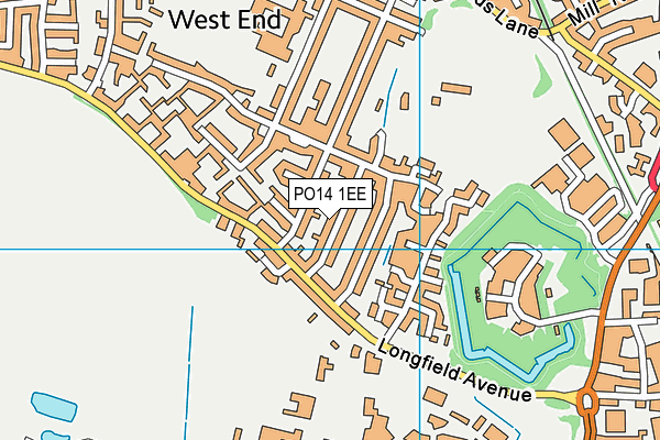 PO14 1EE map - OS VectorMap District (Ordnance Survey) PO14 1EE map - OS VectorMap District (Ordnance Survey)