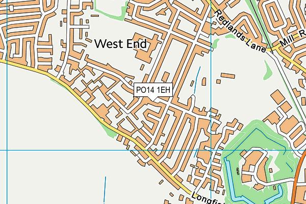 PO14 1EH map - OS VectorMap District (Ordnance Survey) PO14 1EH map - OS VectorMap District (Ordnance Survey)