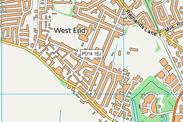 PO14 1EJ map - OS VectorMap District (Ordnance Survey) PO14 1EJ map - OS VectorMap District (Ordnance Survey)