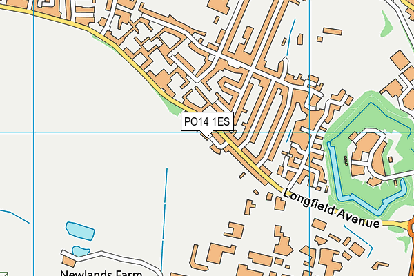 PO14 1ES map - OS VectorMap District (Ordnance Survey) PO14 1ES map - OS VectorMap District (Ordnance Survey)
