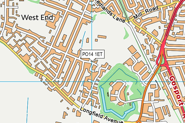 PO14 1ET map - OS VectorMap District (Ordnance Survey) PO14 1ET map - OS VectorMap District (Ordnance Survey)
