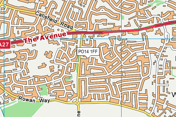 PO14 1FF map - OS VectorMap District (Ordnance Survey) PO14 1FF map - OS VectorMap District (Ordnance Survey)