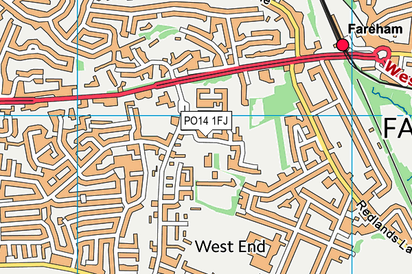 PO14 1FJ map - OS VectorMap District (Ordnance Survey) PO14 1FJ map - OS VectorMap District (Ordnance Survey)