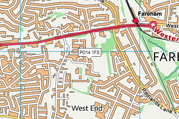PO14 1FS map - OS VectorMap District (Ordnance Survey) PO14 1FS map - OS VectorMap District (Ordnance Survey)