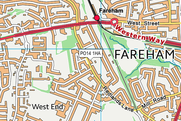 PO14 1HA map - OS VectorMap District (Ordnance Survey) PO14 1HA map - OS VectorMap District (Ordnance Survey)
