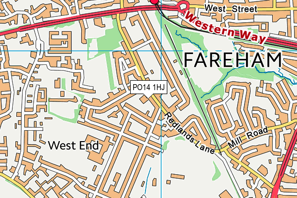 PO14 1HJ map - OS VectorMap District (Ordnance Survey) PO14 1HJ map - OS VectorMap District (Ordnance Survey)