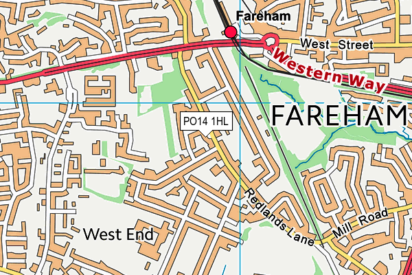 PO14 1HL map - OS VectorMap District (Ordnance Survey) PO14 1HL map - OS VectorMap District (Ordnance Survey)