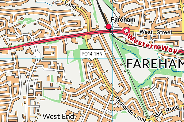 PO14 1HN map - OS VectorMap District (Ordnance Survey) PO14 1HN map - OS VectorMap District (Ordnance Survey)