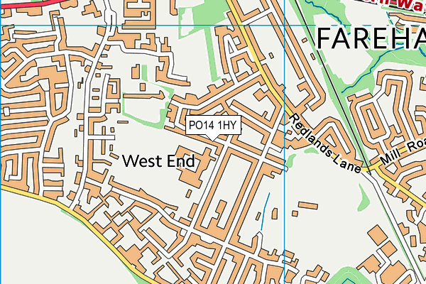 PO14 1HY map - OS VectorMap District (Ordnance Survey) PO14 1HY map - OS VectorMap District (Ordnance Survey)