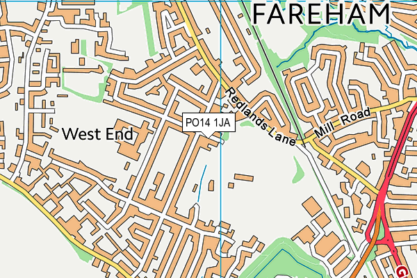 PO14 1JA map - OS VectorMap District (Ordnance Survey) PO14 1JA map - OS VectorMap District (Ordnance Survey)
