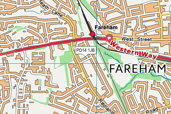 PO14 1JB map - OS VectorMap District (Ordnance Survey)