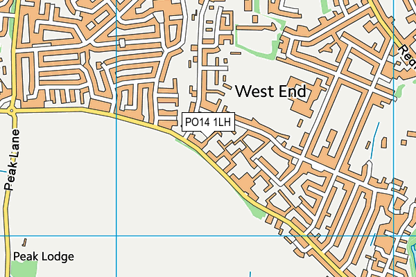 PO14 1LH map - OS VectorMap District (Ordnance Survey) PO14 1LH map - OS VectorMap District (Ordnance Survey)