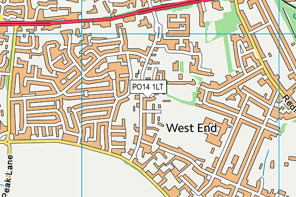 PO14 1LT map - OS VectorMap District (Ordnance Survey) PO14 1LT map - OS VectorMap District (Ordnance Survey)