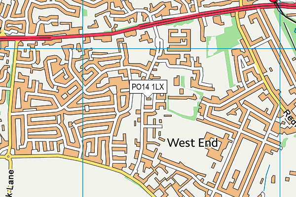PO14 1LX map - OS VectorMap District (Ordnance Survey) PO14 1LX map - OS VectorMap District (Ordnance Survey)