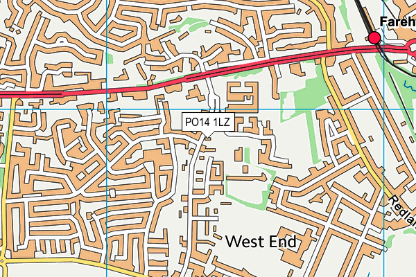PO14 1LZ map - OS VectorMap District (Ordnance Survey) PO14 1LZ map - OS VectorMap District (Ordnance Survey)