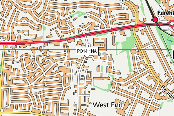 PO14 1NA map - OS VectorMap District (Ordnance Survey) PO14 1NA map - OS VectorMap District (Ordnance Survey)