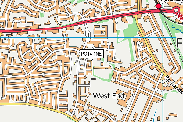 PO14 1NE map - OS VectorMap District (Ordnance Survey) PO14 1NE map - OS VectorMap District (Ordnance Survey)