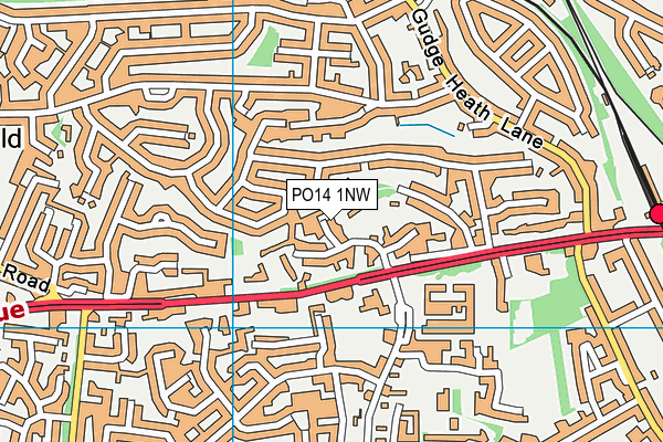 PO14 1NW map - OS VectorMap District (Ordnance Survey) PO14 1NW map - OS VectorMap District (Ordnance Survey)