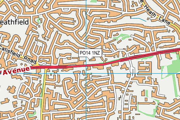 PO14 1NZ map - OS VectorMap District (Ordnance Survey) PO14 1NZ map - OS VectorMap District (Ordnance Survey)