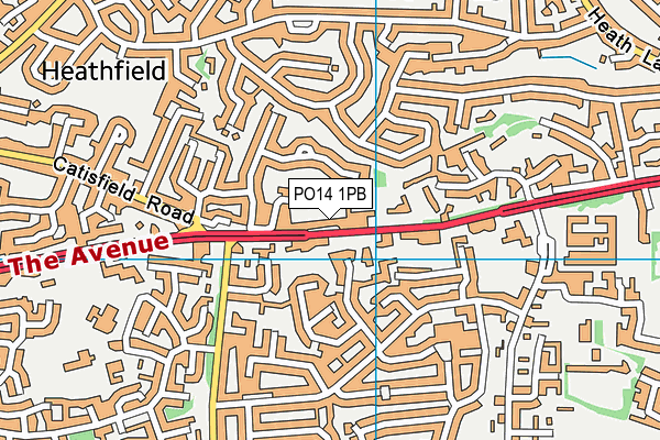 PO14 1PB map - OS VectorMap District (Ordnance Survey) PO14 1PB map - OS VectorMap District (Ordnance Survey)