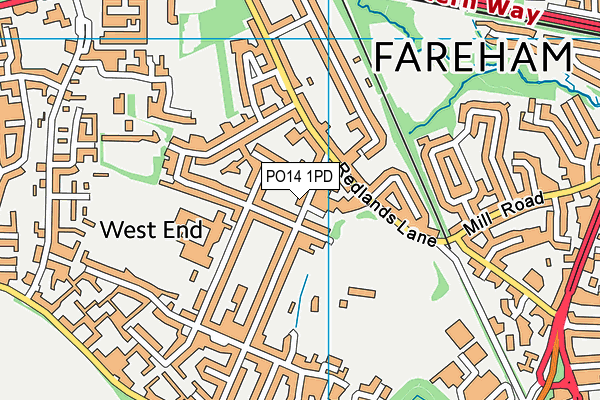 PO14 1PD map - OS VectorMap District (Ordnance Survey) PO14 1PD map - OS VectorMap District (Ordnance Survey)