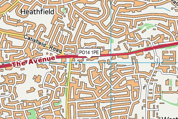 PO14 1PE map - OS VectorMap District (Ordnance Survey) PO14 1PE map - OS VectorMap District (Ordnance Survey)