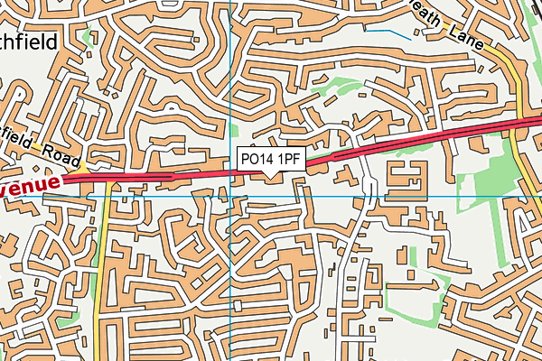 PO14 1PF map - OS VectorMap District (Ordnance Survey) PO14 1PF map - OS VectorMap District (Ordnance Survey)
