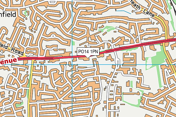 PO14 1PN map - OS VectorMap District (Ordnance Survey) PO14 1PN map - OS VectorMap District (Ordnance Survey)