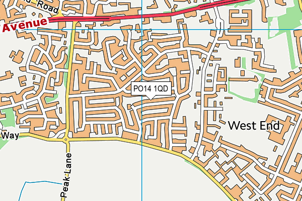 PO14 1QD map - OS VectorMap District (Ordnance Survey) PO14 1QD map - OS VectorMap District (Ordnance Survey)