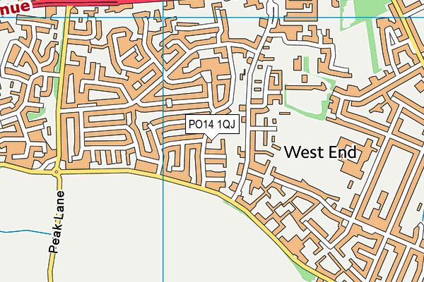 PO14 1QJ map - OS VectorMap District (Ordnance Survey) PO14 1QJ map - OS VectorMap District (Ordnance Survey)