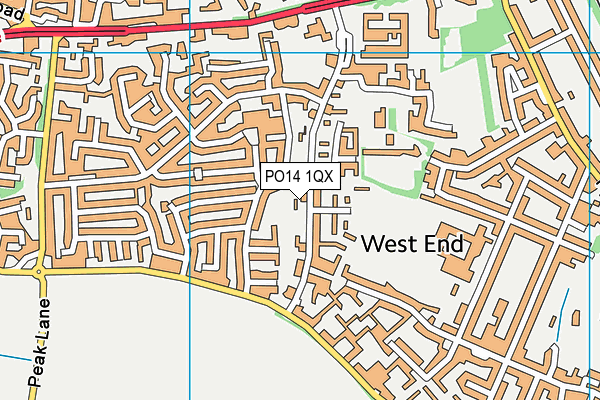 PO14 1QX map - OS VectorMap District (Ordnance Survey) PO14 1QX map - OS VectorMap District (Ordnance Survey)