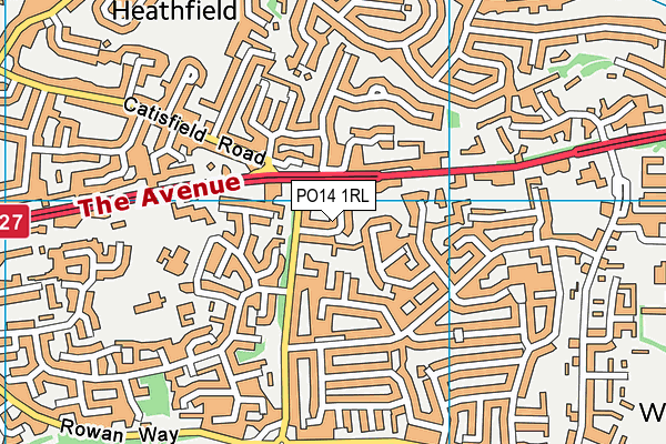 PO14 1RL map - OS VectorMap District (Ordnance Survey) PO14 1RL map - OS VectorMap District (Ordnance Survey)