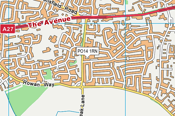 PO14 1RN map - OS VectorMap District (Ordnance Survey) PO14 1RN map - OS VectorMap District (Ordnance Survey)