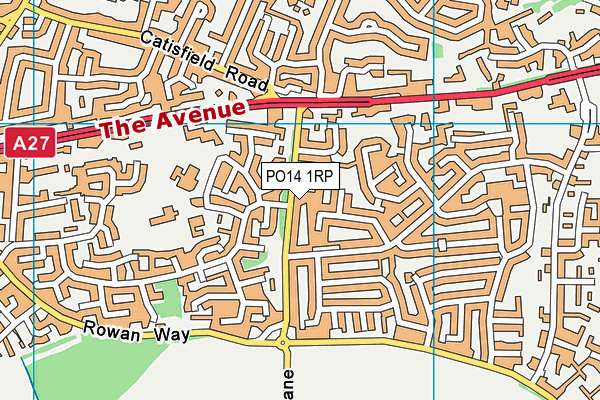 PO14 1RP map - OS VectorMap District (Ordnance Survey) PO14 1RP map - OS VectorMap District (Ordnance Survey)